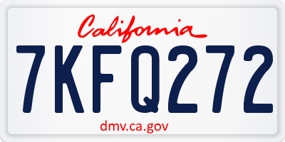 CA license plate 7KFQ272
