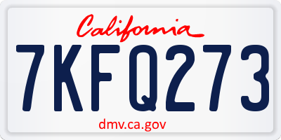 CA license plate 7KFQ273
