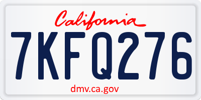 CA license plate 7KFQ276