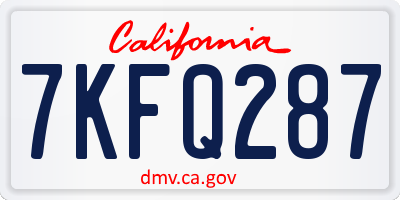 CA license plate 7KFQ287