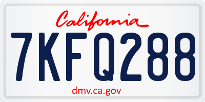CA license plate 7KFQ288