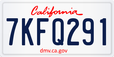 CA license plate 7KFQ291