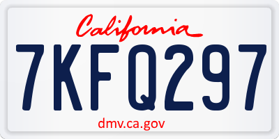 CA license plate 7KFQ297