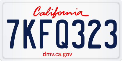 CA license plate 7KFQ323