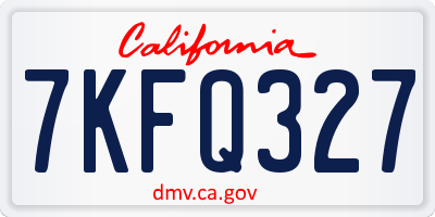 CA license plate 7KFQ327