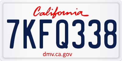 CA license plate 7KFQ338