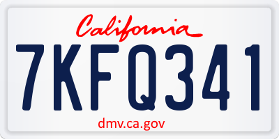 CA license plate 7KFQ341