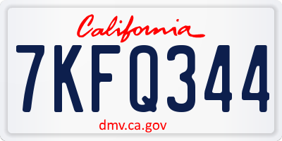 CA license plate 7KFQ344