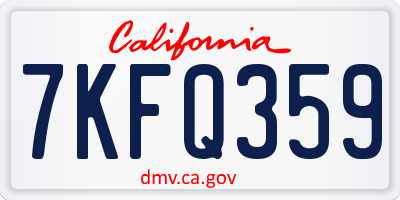 CA license plate 7KFQ359