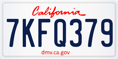 CA license plate 7KFQ379