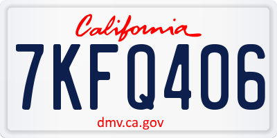 CA license plate 7KFQ406