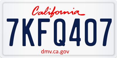 CA license plate 7KFQ407