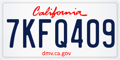 CA license plate 7KFQ409