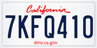 CA license plate 7KFQ410