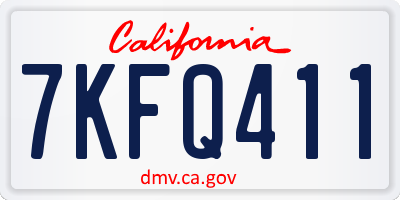 CA license plate 7KFQ411