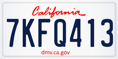 CA license plate 7KFQ413