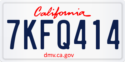 CA license plate 7KFQ414