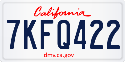 CA license plate 7KFQ422