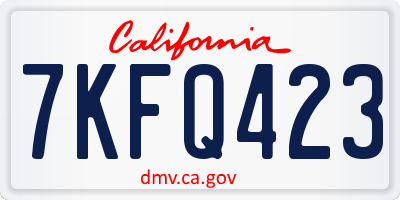 CA license plate 7KFQ423