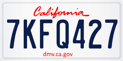 CA license plate 7KFQ427