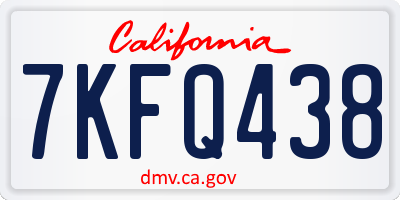 CA license plate 7KFQ438