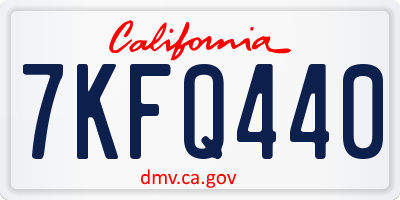 CA license plate 7KFQ440