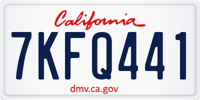 CA license plate 7KFQ441