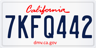 CA license plate 7KFQ442