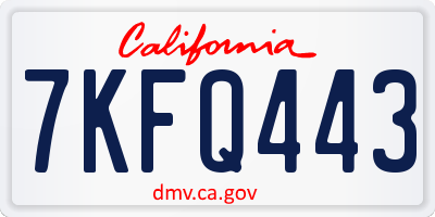 CA license plate 7KFQ443