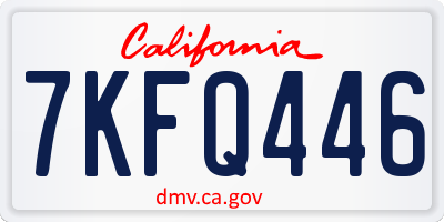 CA license plate 7KFQ446