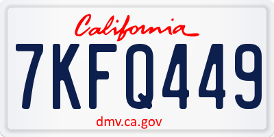 CA license plate 7KFQ449