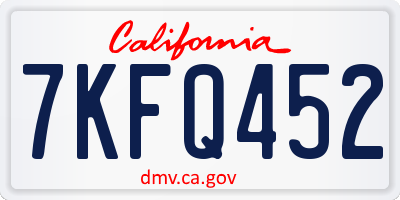 CA license plate 7KFQ452