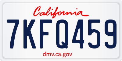 CA license plate 7KFQ459