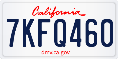 CA license plate 7KFQ460