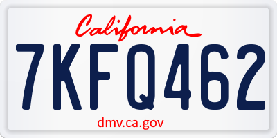 CA license plate 7KFQ462