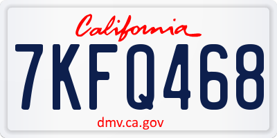 CA license plate 7KFQ468