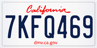 CA license plate 7KFQ469