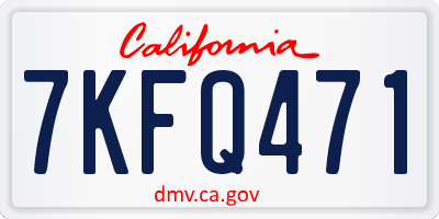 CA license plate 7KFQ471