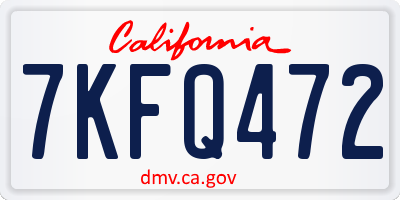 CA license plate 7KFQ472