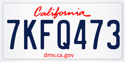 CA license plate 7KFQ473