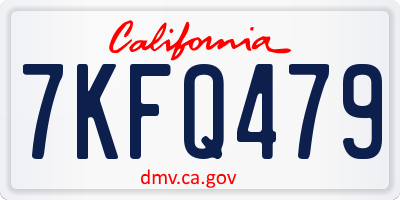 CA license plate 7KFQ479