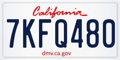 CA license plate 7KFQ480