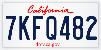 CA license plate 7KFQ482