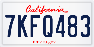 CA license plate 7KFQ483