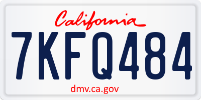 CA license plate 7KFQ484