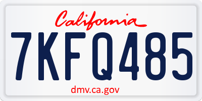 CA license plate 7KFQ485