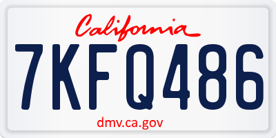 CA license plate 7KFQ486