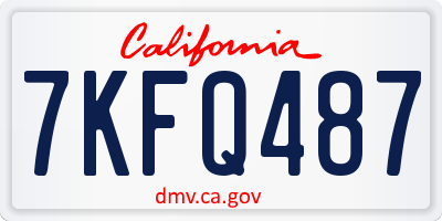 CA license plate 7KFQ487