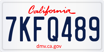 CA license plate 7KFQ489