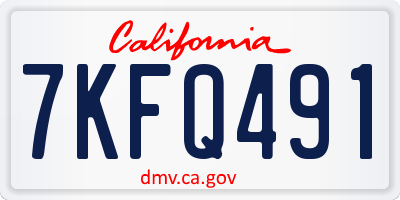 CA license plate 7KFQ491